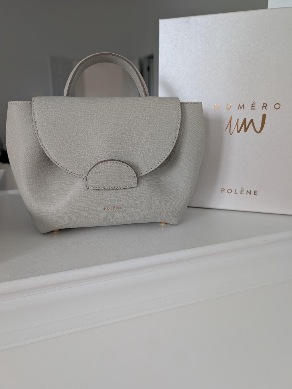 Numro Mini Top-Handle Bag In Chalk